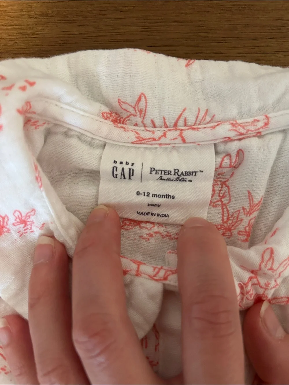 GAP White & Coral Printed Baby Two-Piece Top and Diaper Cover
